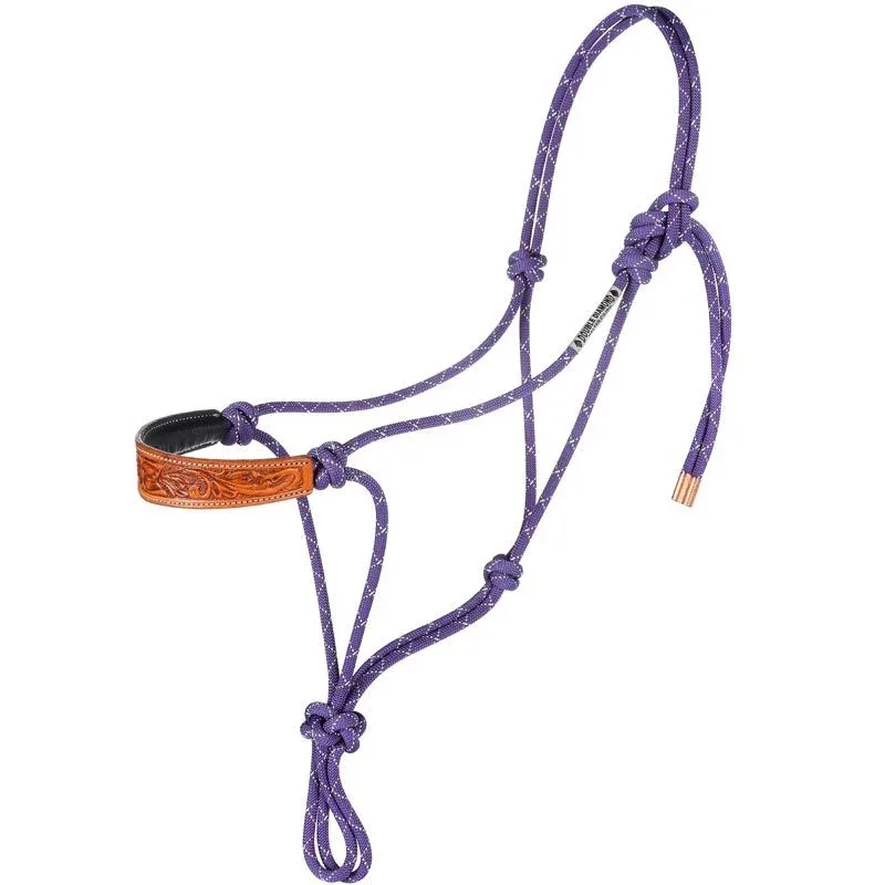 Double Diamond Halters Nylon Rope Halter with Floral Noseband