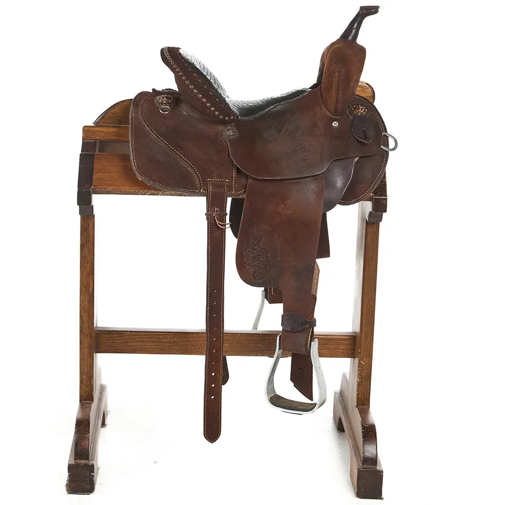 Double J Saddlery Used 13in Lynn McKenzie Roughout Barrel Saddle - Image 2