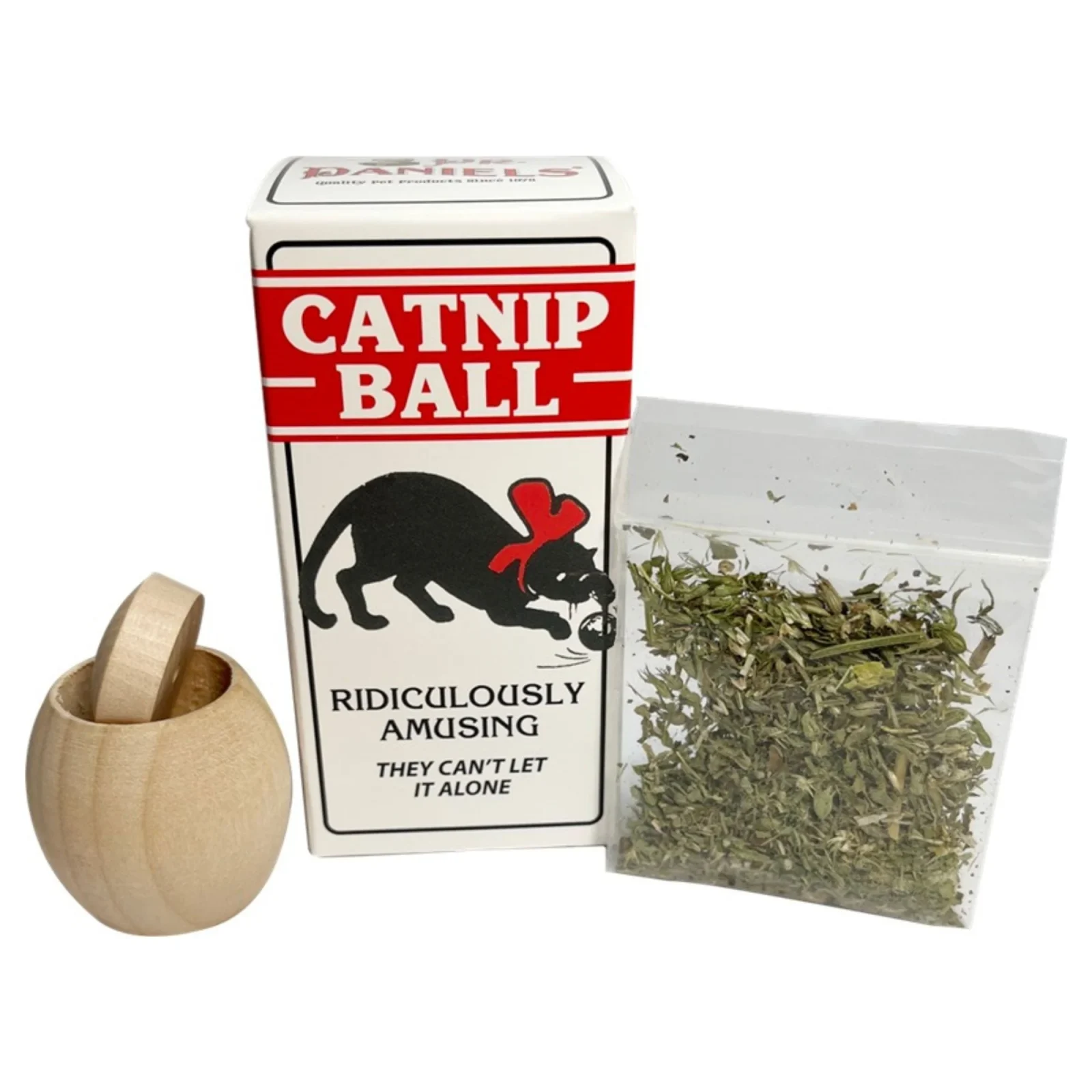 Dr. Daniel's Cat Wooden Ball with Catnip