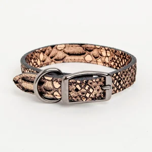 Dragon Skin Leather Collar in Copper (FINAL SALE)