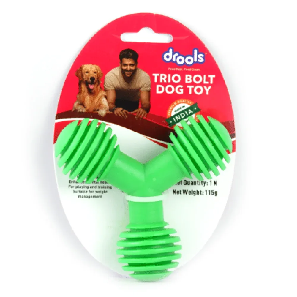 Drools Non Toxic Rubber Trio Bolt Toy for Dogs - Image 2