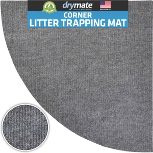 Drymate® Corner Litter Trapping Mat W/ Ridged Design, Absorbant & Machine Washable, Cut To Fit