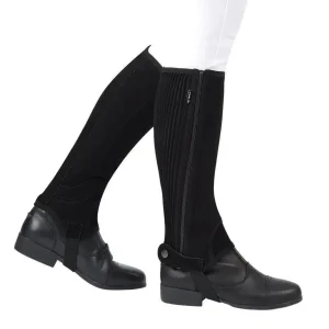 Dublin Easy Care Childs Large Black English Half Chaps