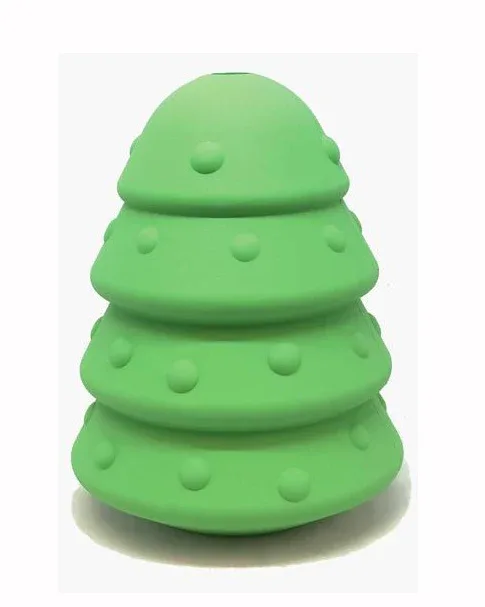 Durable Rubber Christmas Tree Chew Toy & Dog Treat Dispenser