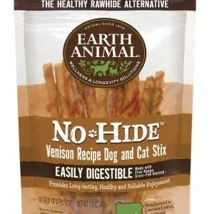Earth Animal No Hide Venison Chews Dog Treats; 10 Pack
