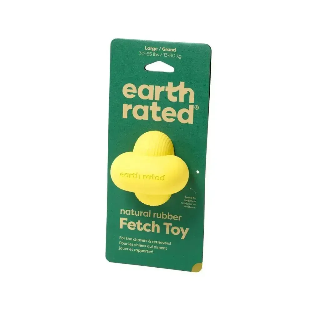 Earth Rated Dog Fetch Toy Yellow Rubber