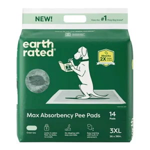 Earth Rated Dog Max Absorbency Puppy Pee Pads, XXXLarge, 36 in x 36 in, 14-Count