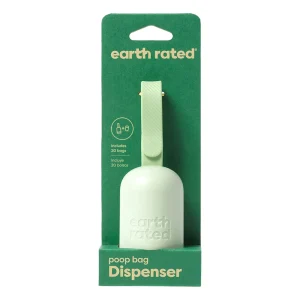 Earth Rated Dog Poop Bag Holder with Poop Bags, Durable/Leakproof, Unscented, 1 Dispenser & 20 Bags
