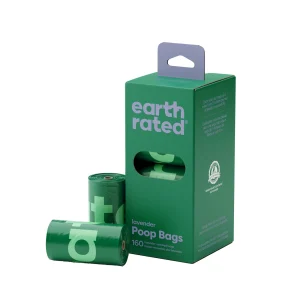 Earth Rated Lavender-Scented Leakproof Dog Poop Bags, 160 Count on 8 Single Refill Rolls