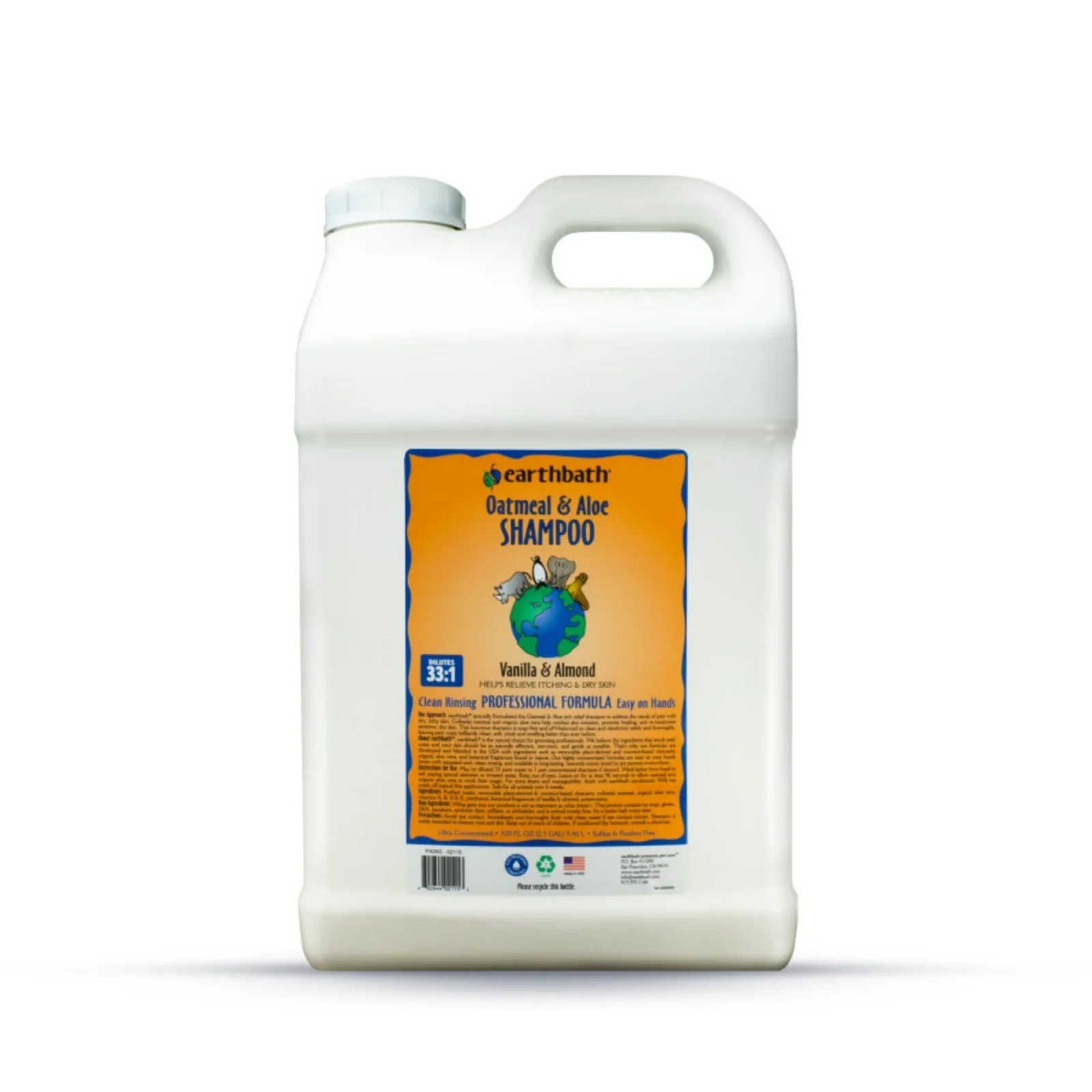earthbath Oatmeal and Aloe Pet Shampoo Vanilla and Almond 2.5gal
