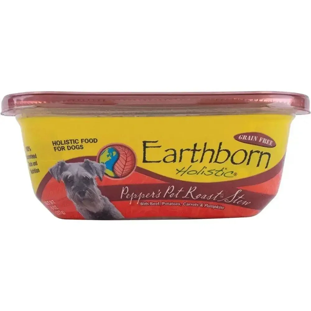 Earthborn Holistic Pepper's Pot Roast Stew Grain-Free Beef Wet Dog Food 8ea/8 oz