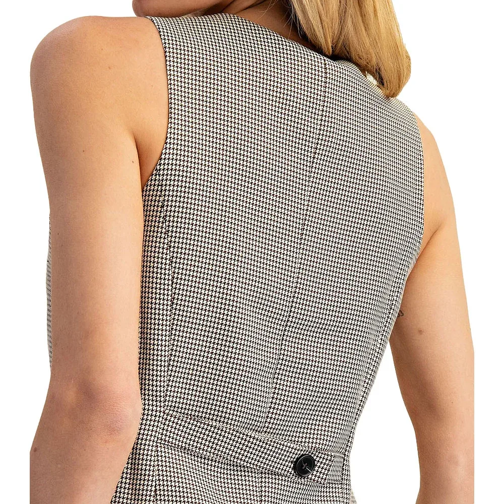 Ee Some Women's Classic Brown Houndstooth Vest - Image 2