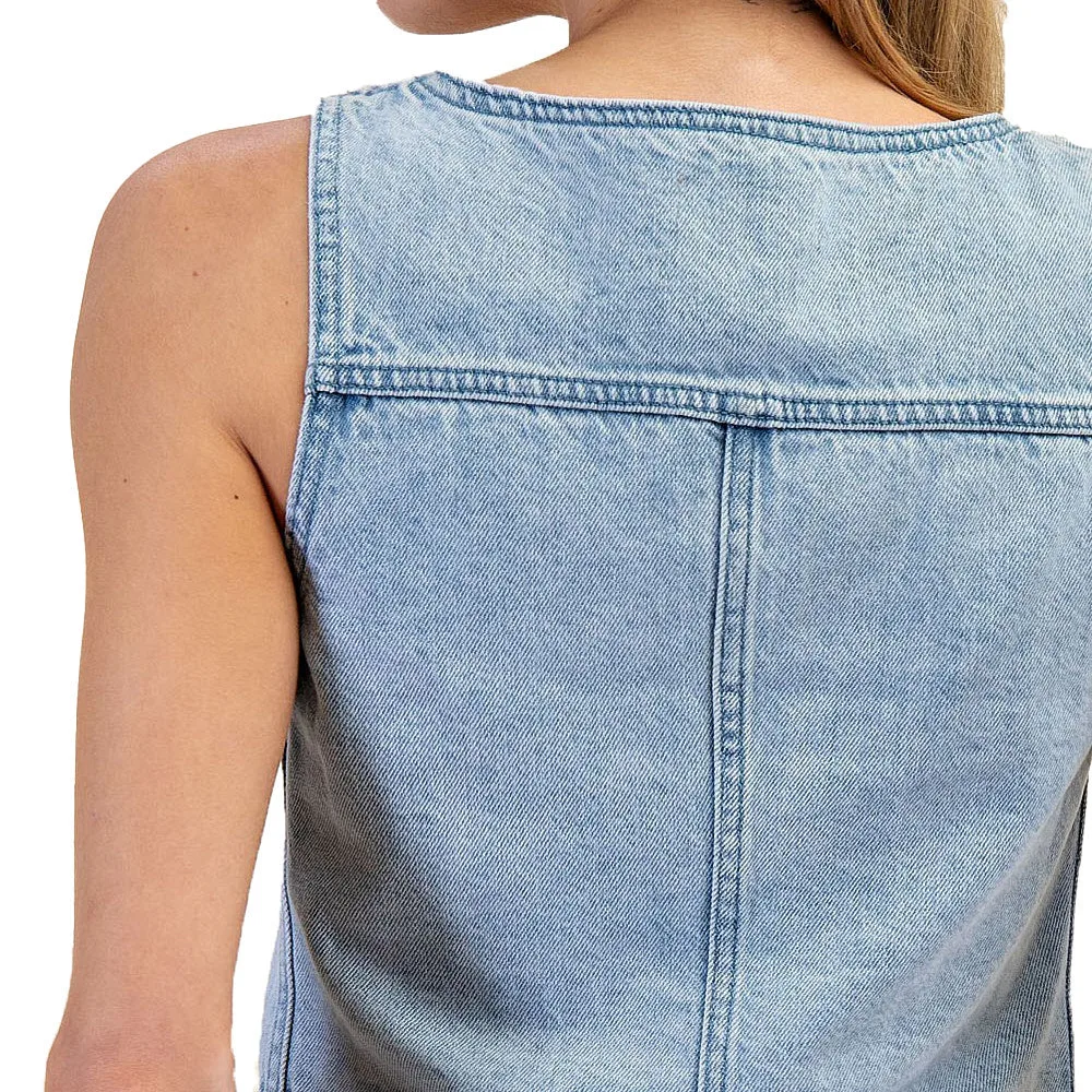 Ee Some Women's Denim Sleeveless Vest Top - Image 2