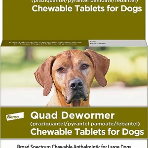 Elanco Chewable Quad Dewormer Large Dog Over 45lbs 2pk