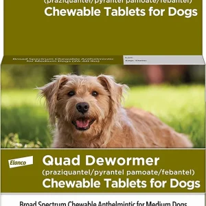 Elanco Chewable Quad Dewormer Medium Dog 26-60lbs, 2pk