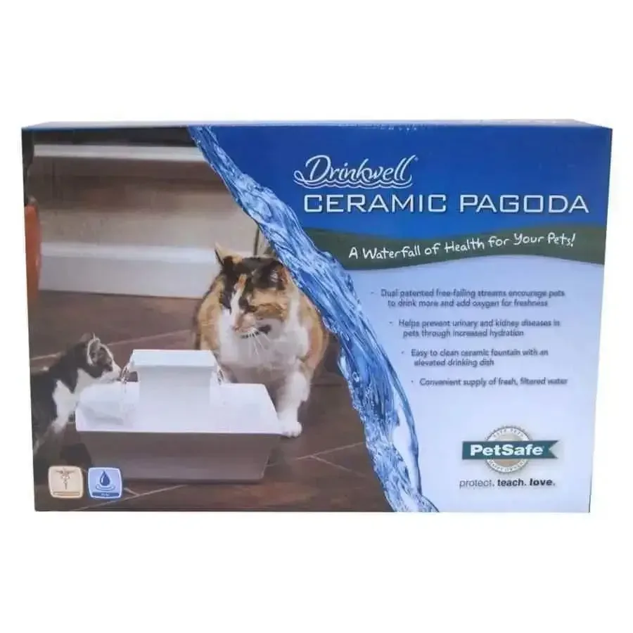 Elevate Your Pet's Hydration with the Drinkwell Pagoda Ceramic Pet Fountain