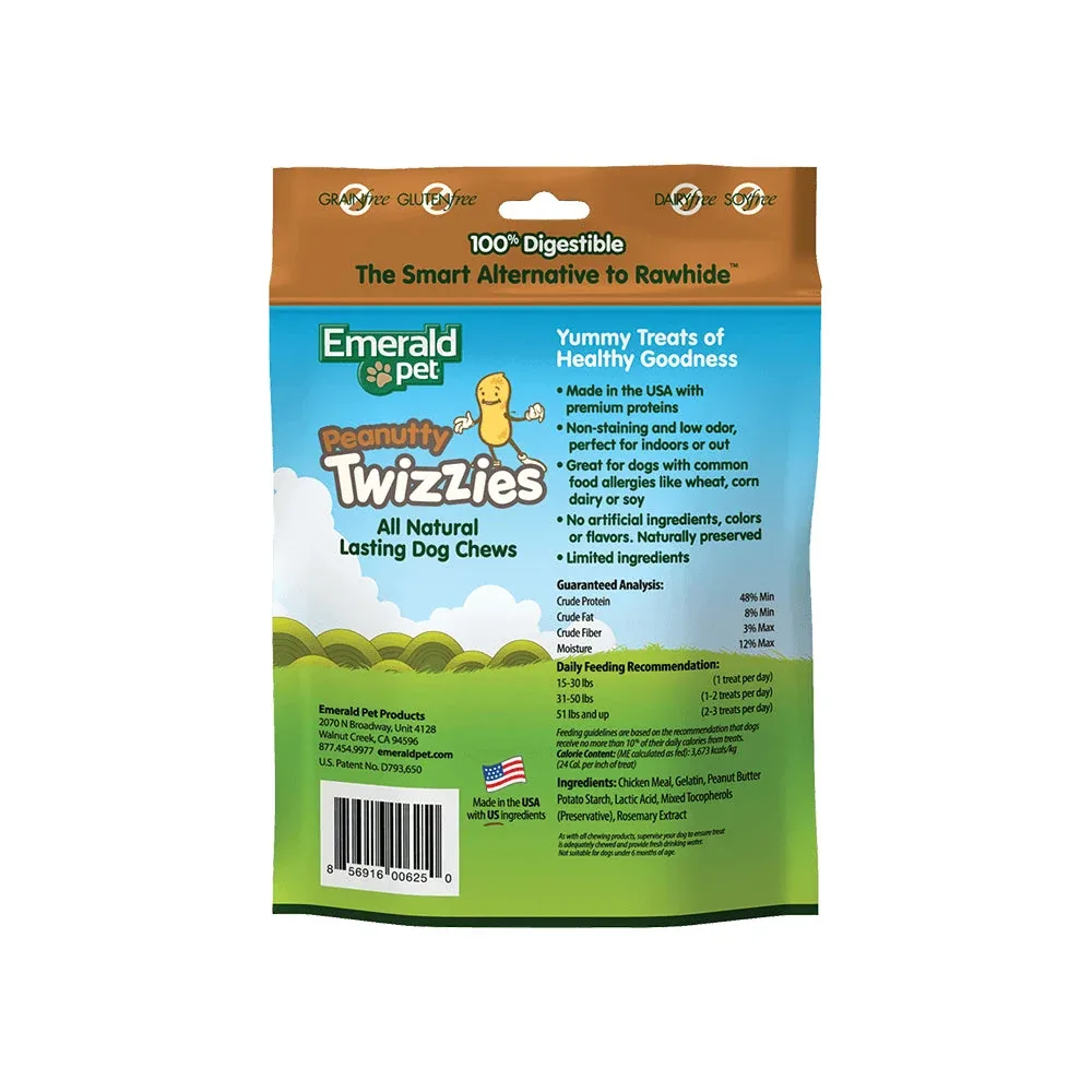 Emerald Pet Peanutty Twizzies Dog Treat Peanut Butter 1ea/6 in, 6 pk, 8 oz - Image 2