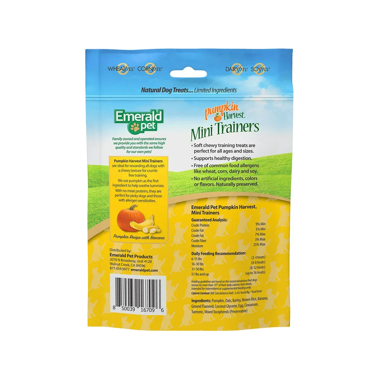 Emerald Pet Pumpkin Harverst Trainers Banana Chewy Dog Treats 6oz. - Image 2