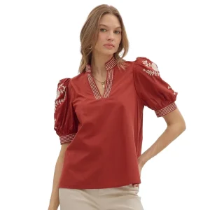 Entro Women's Brick Short Sleeve Top