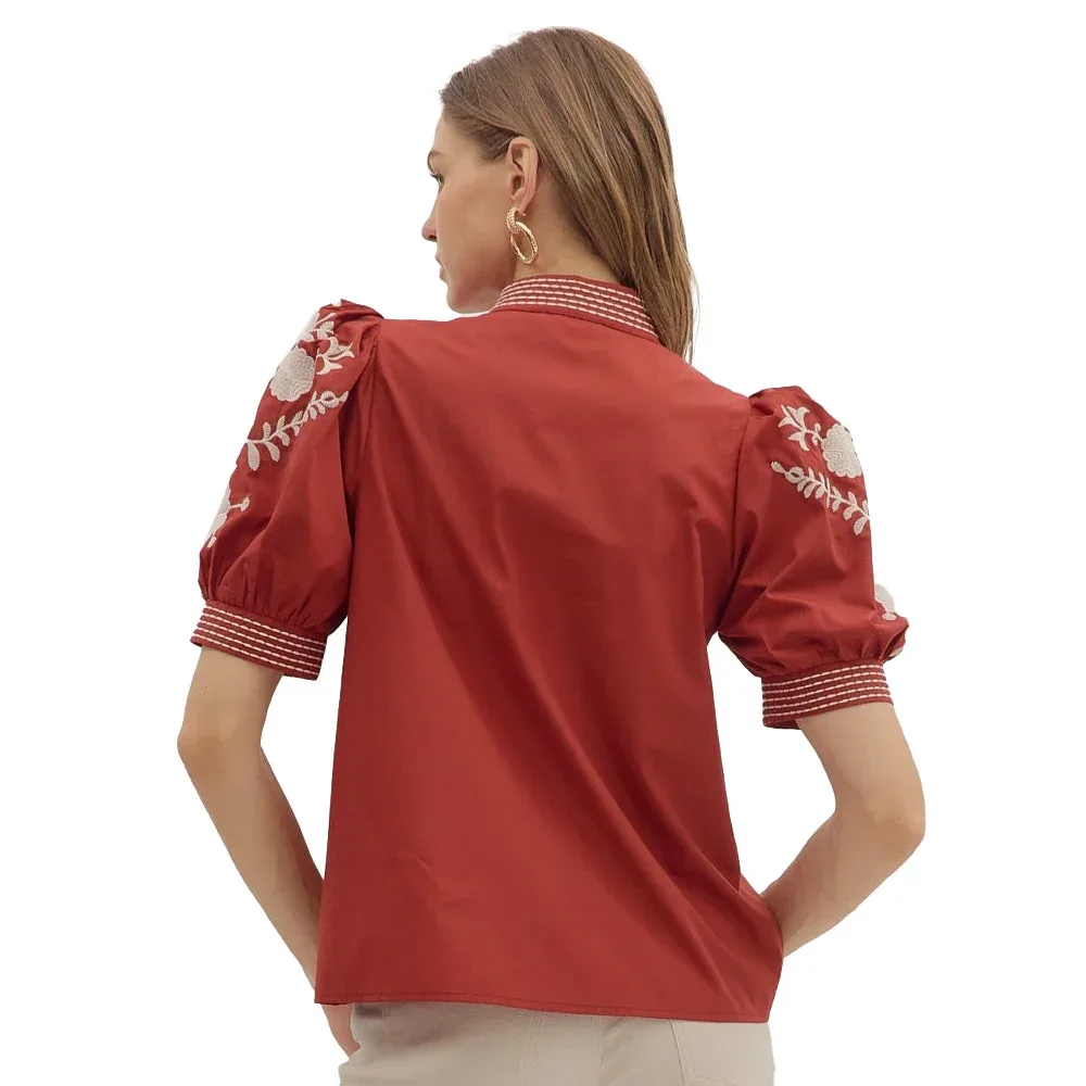 Entro Women's Brick Short Sleeve Top - Image 2