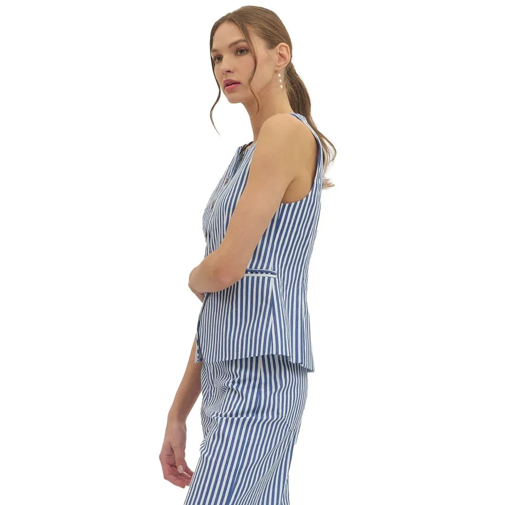 Entro Women's Denim Striped Sleeveless Top - Image 2