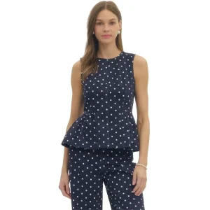 Entro Women's Navy Polka Dot Sleeveless Top