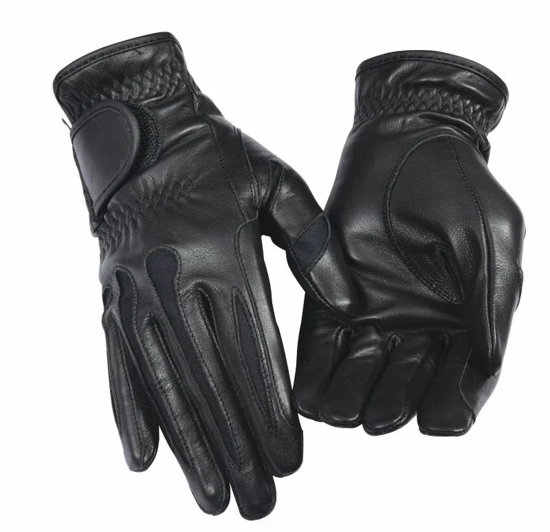 Equine Couture Ladies Leather Summer Gloves Sm Blk