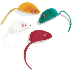 Ethical Pet Plush Mice Asstd Colors 4 Pack