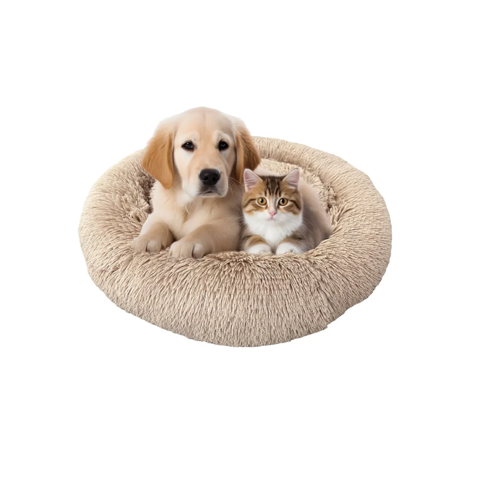 Ethical Pet Sleep Zone Luxe Round Faux Fur 22? Taupe - Image 2