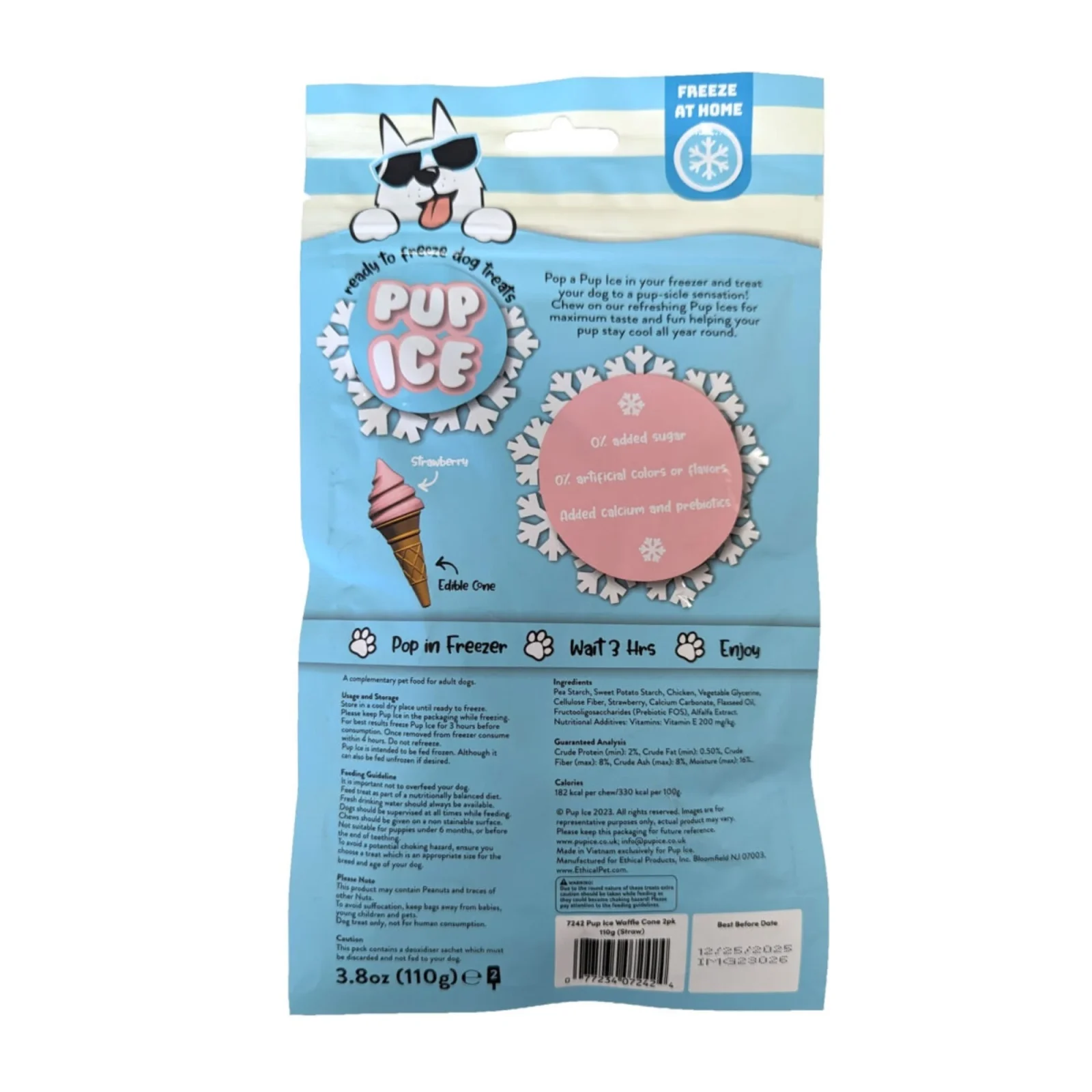 Ethical Products Pup Ice Waffle Cone Dog Treat Strawberry 2pk - Image 2