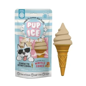 Ethical Products Pup Ice Waffle Cone Dog Treat Vanilla & Peanut Butter 2pk