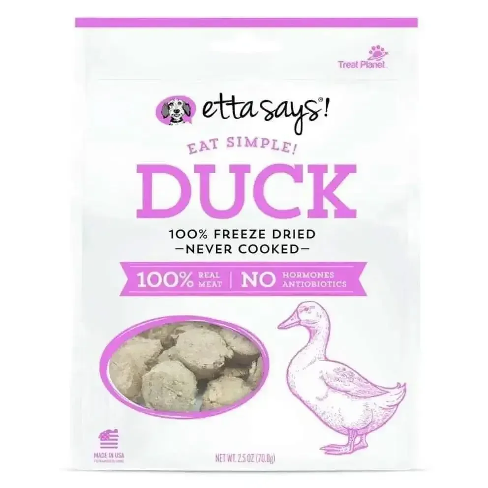 Etta Says! Eat Simple 100% Freeze Dried Duck Dog Treats 2.5 oz