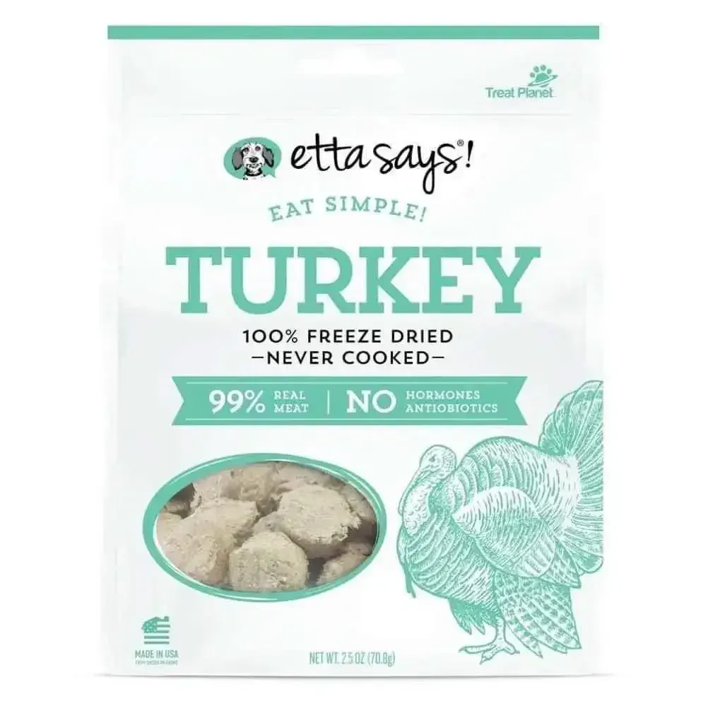 Etta Says! Eat Simple 100% Freeze Dried Turkey Dog Treats 2.5 oz