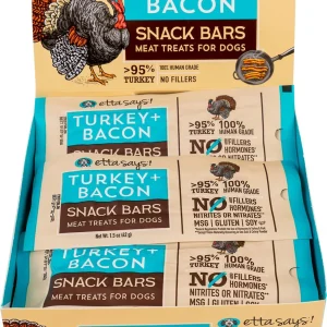 Etta Says! Meat Snack Bar Dog Treat Display Pork & Bacon 12ea/One Size