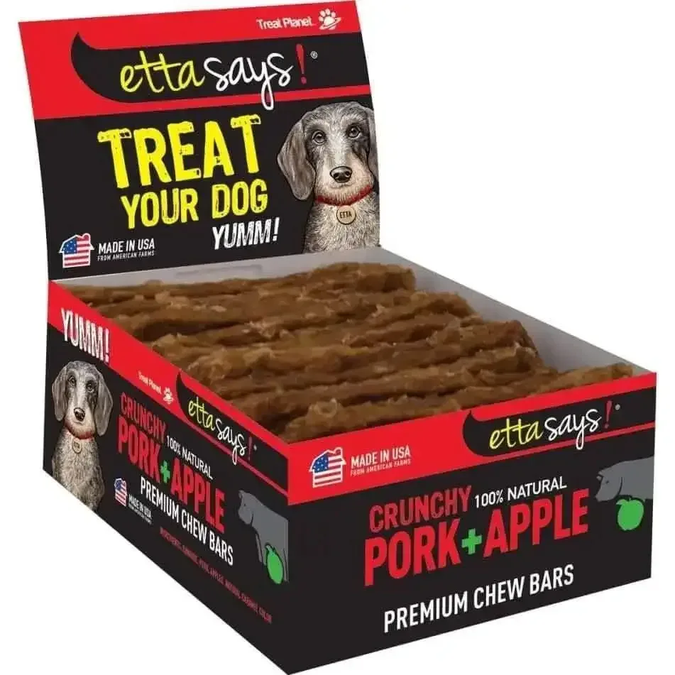 Etta Says! Premium Crunchy Bars Pork & Apple Dog Treats