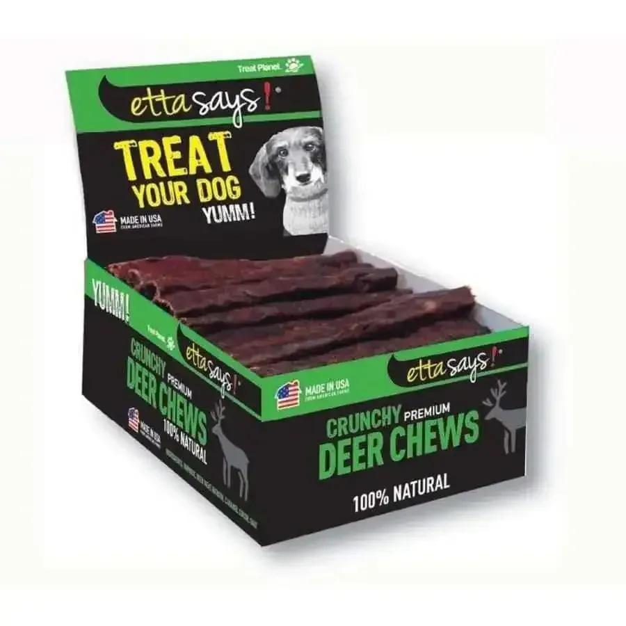 Etta Says! Premium Crunchy Deer Dog Treat 4.5 in, 36 ct