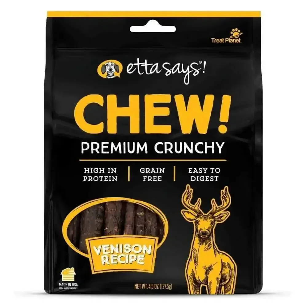 Etta Says! Premium Crunchy Venison Chew Dog Treats 4.5 oz