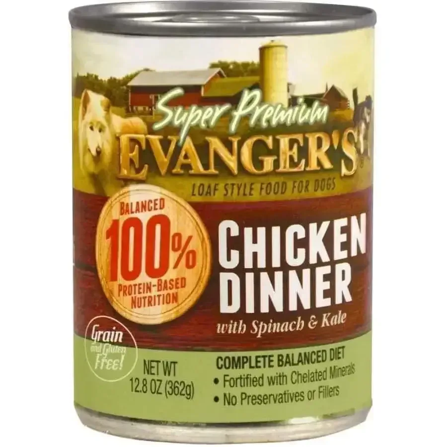 Evanger's Chicken Dinner Dog Food Canned 12.8-oz, Case of 12