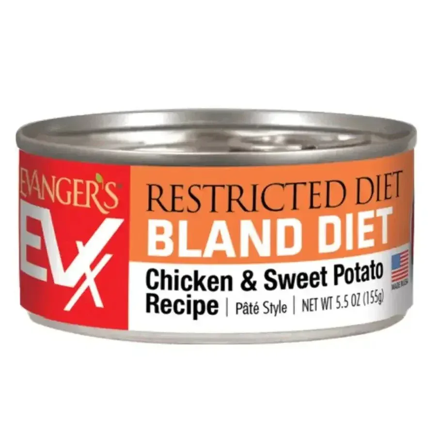 Evanger's EVx Restricted Chicken & Sweet Potato Diet Bland Wet Cat Food 24ea/5.5 oz