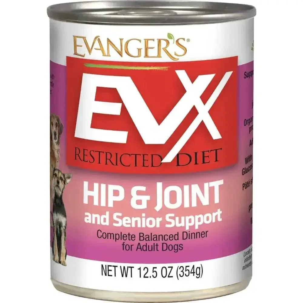 Evanger's EVX Restricted Diet Hip & Joint And Senior Support Wet Dog Food 12/12.5oz