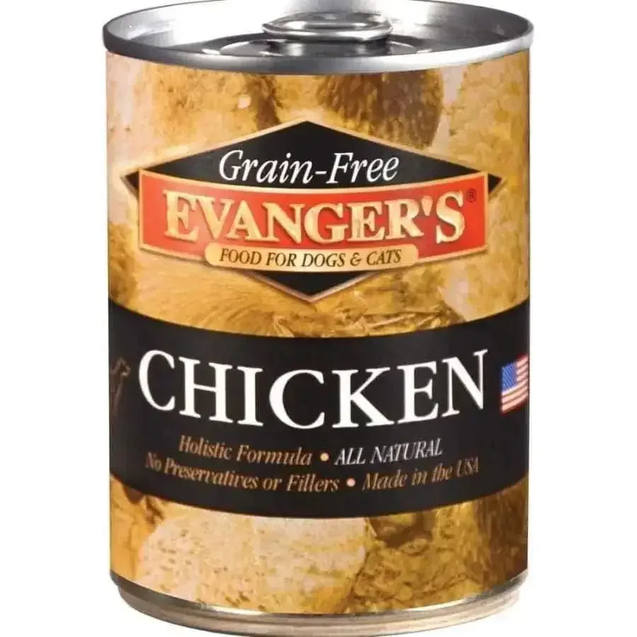 Evanger's Grain-Free Chicken Canned Dog & Cat Food 12ea/12.8 oz