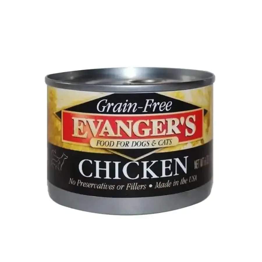 Evanger's Grain-Free Chicken Canned Dog & Cat Food 24ea/6 oz