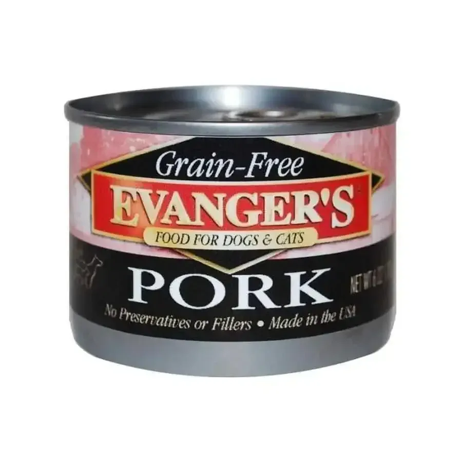Evanger's Grain-Free Pork Dog Cat Food - Premium Canned Nutrition, Case of 24