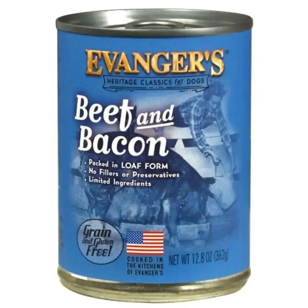 Evanger's Heritage Classic Beef & Bacon Canned Dog Food case of 12