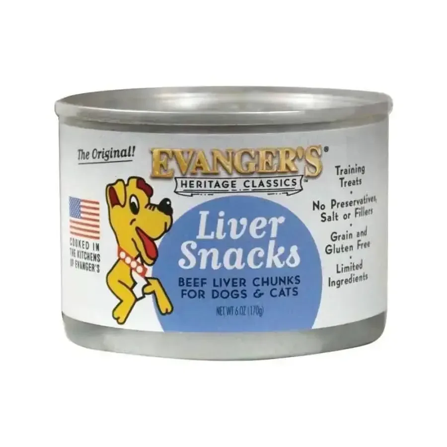 Evanger's Heritage Classic Beef Liver Snacks Canned Dog & Cats Food 12ea/6 oz