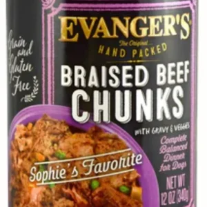 Evanger's Super Premium Hunk of Beef Canned Dog Food - 12 Oz - Case of 12