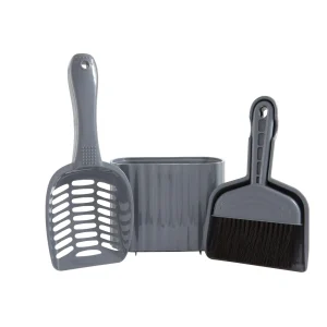 ExquisiCat® 3-In-1 Litter Scoop Sweep and Storage Caddy, Contains Odors, PetSmart Exclusive