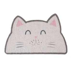 Exquisicat® Cat Design Gray, Scatter Control, Small Cat Litter Mat