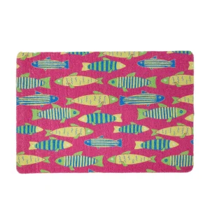 Exquisicat® Cat Scatter Control Litter Mat, Fish, Hot Pink, Large