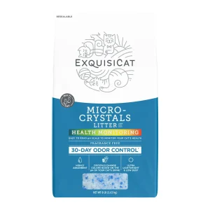 ExquisiCat Health Monitoring Micro-Crystals Multi-Cat Silica Cat Litter - Unscented, Low Dust